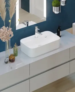 Раковина Sanita Luxe Infinity Shelf  WB.CT/Infinity/60-C.Shelf/WHT.G/S1 60 см